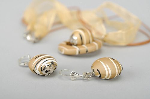 Parure de bijoux acryliques fait main Caramel - MADEheart.com