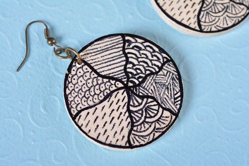 Orecchini di legno fatti a mano accessorio originale bellissimo da donna - MADEheart.com