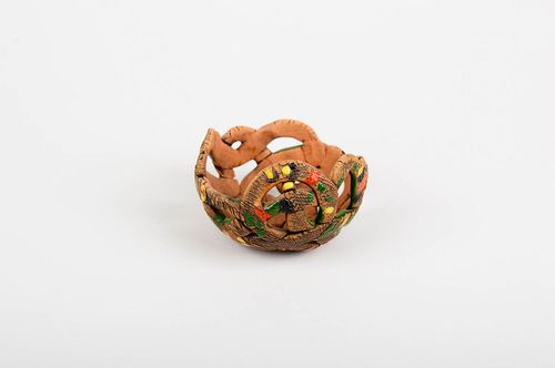 Handmade designer home decor unusual Christmas candlestick ceramic candlestick - MADEheart.com