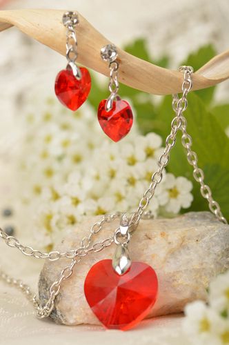 Bijoux fantaisie fait main Collier femme Boucles doreilles originales cristal - MADEheart.com