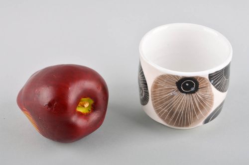 Handmade schöne Teetasse 300 ml Keramik Geschirr originelle Ton Tasse mit Print - MADEheart.com