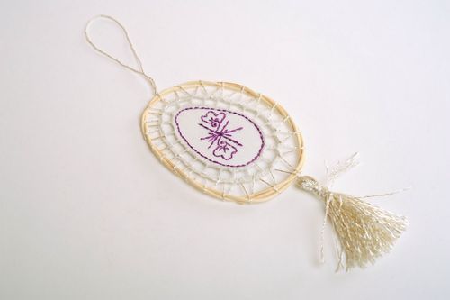 Decorative pendant with embroidery - MADEheart.com