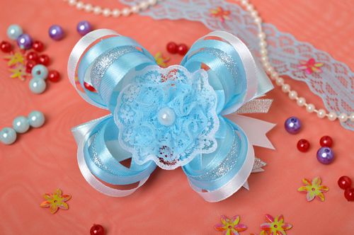 Beautiful handmade textile hair tie hair bow scrunchie accessories for girls - MADEheart.com