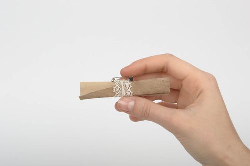 Handmade fabric brooch stylish accessory lace jewelry present for women - MADEheart.com