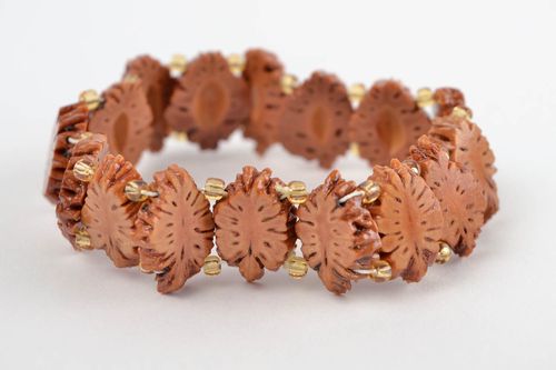 Wide handmade bracelet wrist bracelet in eco style designer beautiful jewelry - MADEheart.com