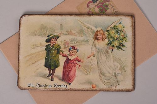 Beautiful handmade Christmas card decoupage ideas collectible greeting cards - MADEheart.com