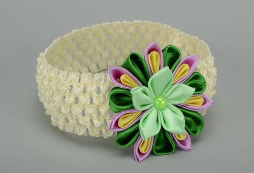 Elastic headband with flower - MADEheart.com
