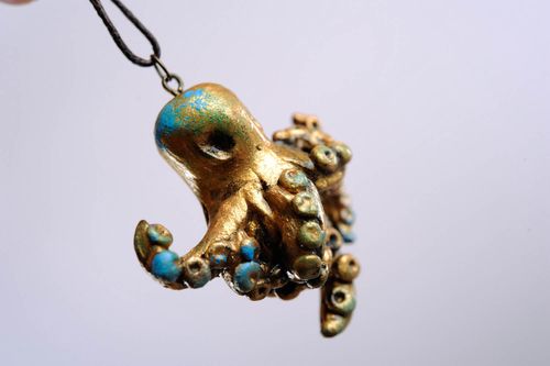 Pendant made of polymer clay Octopus - MADEheart.com