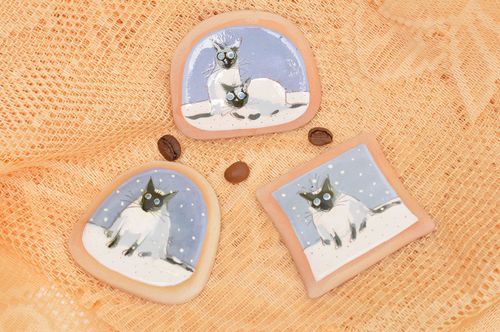 Set daimants frigo faits main Déco frigo 3 pièces Hiver Décoration cuisine - MADEheart.com