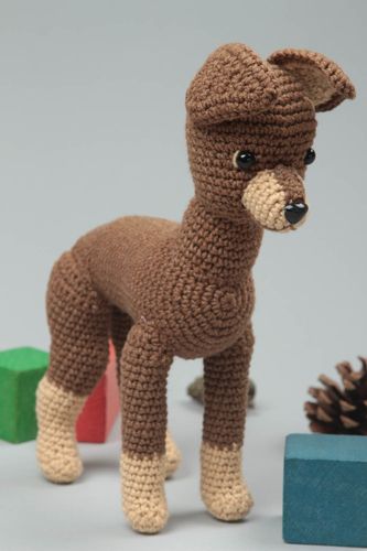 Handmade Hund Kuscheltier Plüsch Hund Spielsachen für Kinder weich gehäkelt  - MADEheart.com