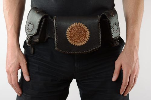 Mens leather belt bag - MADEheart.com