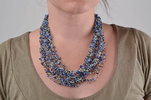 Handmade beaded necklace seed beads jewelry stylish necklace for women - MADEheart.com