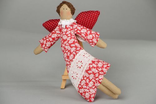 Интерьерная кукла мягкая Красный ангел - MADEheart.com
