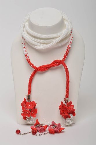 Handmade jewelry designs beaded necklace plastic earrings fashion accessories - MADEheart.com