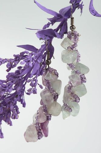 Boucles doreilles tendance Bijou fait main avec pierres Cadeau pour femme - MADEheart.com