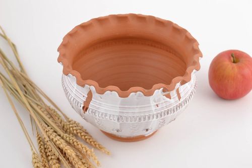Escudilla cerámica artesanal 2 litros tratada con leche  - MADEheart.com