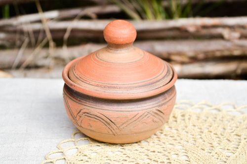 Handmade ceramic salt cellar beautiful ethnic kitchenware stylish present - MADEheart.com