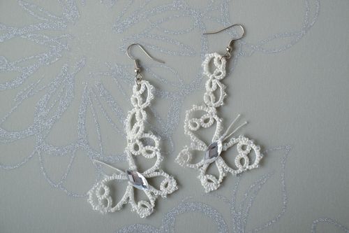 Orecchini in chiacchierino fatti a mano orecchini con perline da donna - MADEheart.com