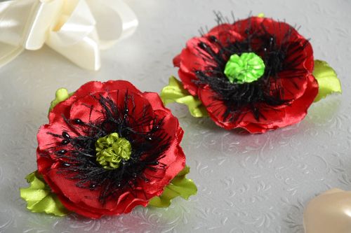 Set of handmade hair clips stylish beautiful accessories for hair 2 pieces - MADEheart.com