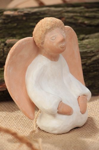 Stilvolle Engel Figurine handmade hell klein für Haus Interieur Dekor schön - MADEheart.com