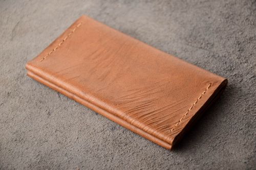 Handmade leather business card holder stylish designer accessory cute present - MADEheart.com