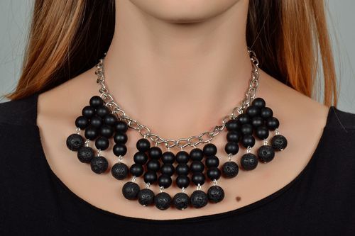 Black handmade necklace  - MADEheart.com
