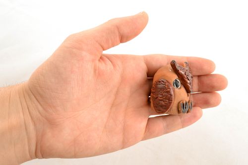 Small clay statuette of owl - MADEheart.com