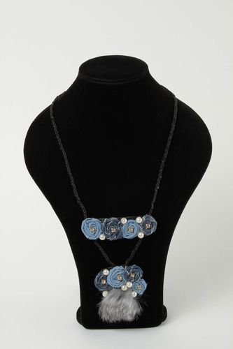 Stylish handmade fabric pendant textile necklace flower pendant necklace - MADEheart.com