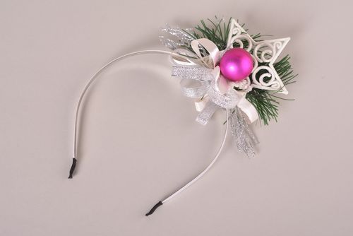 Serre-tête Noël fait main Accessoire cheveux Cadeau Noël festif design original - MADEheart.com