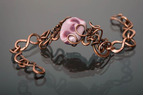Bracelet en cuivre wire wrapping Hélène  - MADEheart.com
