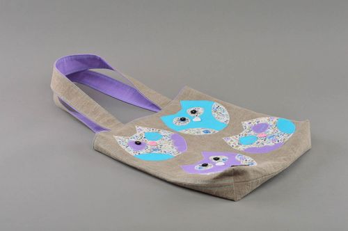 Bright handmade fabric shoulder bag with print designer summer accessory  - MADEheart.com