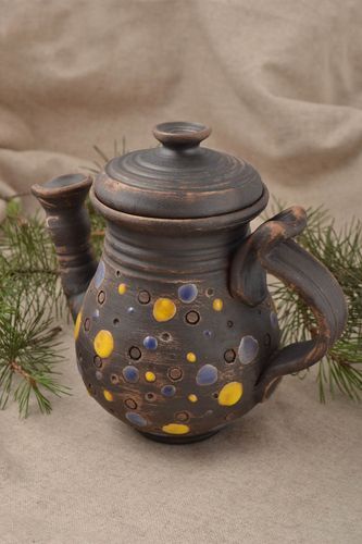 Beautiful handmade ceramic teapot pottery works kitchen supplies gift ideas - MADEheart.com