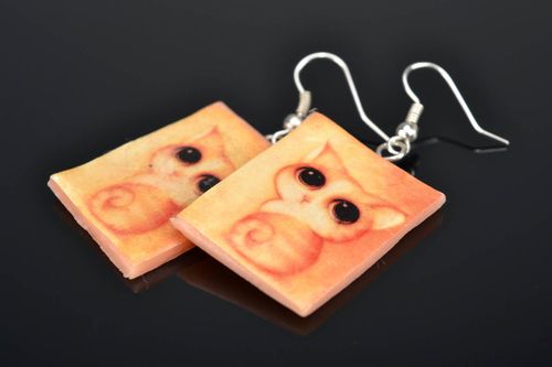 Long polymer clay earrings - MADEheart.com