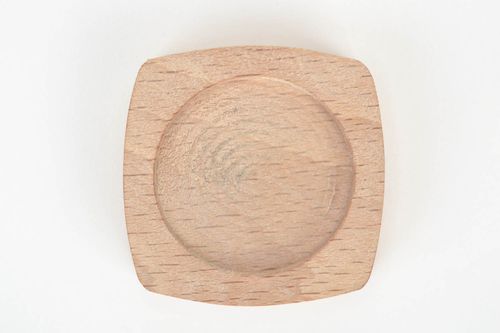 Fourniture pour bijoux bois naturel carrée originale faite main apprêt - MADEheart.com