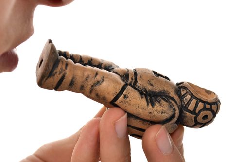 Molded ceramic smoking pipe clay smoking pipe gift for friend smoking device - MADEheart.com