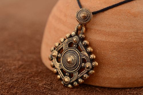 Bronze pendant Solar Symbol - MADEheart.com
