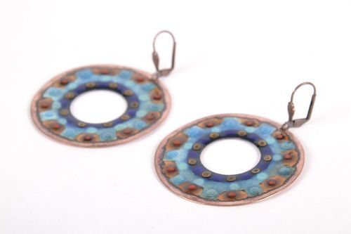 Copper earrings with hot enamel - MADEheart.com