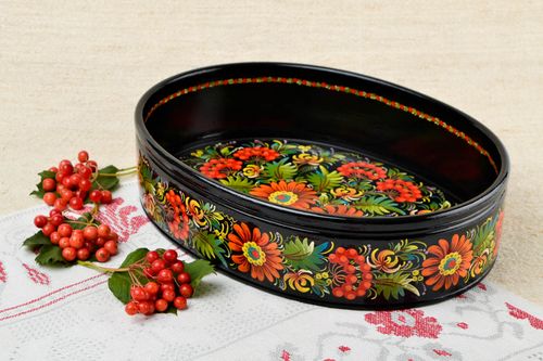 Schale aus Holz handmade buntes Geschirr Geschenk Idee Obst Schale originell - MADEheart.com