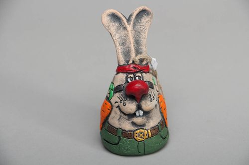 Painted ceramic bell Rabbit - MADEheart.com