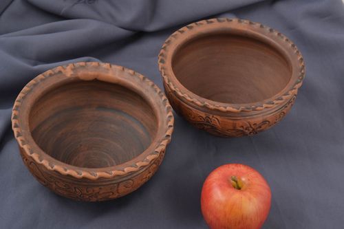Cazuelas de barro hechas a mano vajilla de barro artesanal utensilios de cocina - MADEheart.com