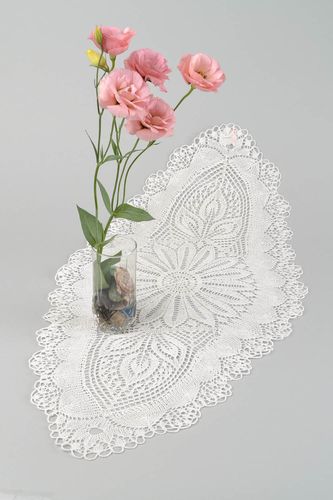 Servilleta tejida a dos agujas artesanal elemento decorativo diseño de casa - MADEheart.com