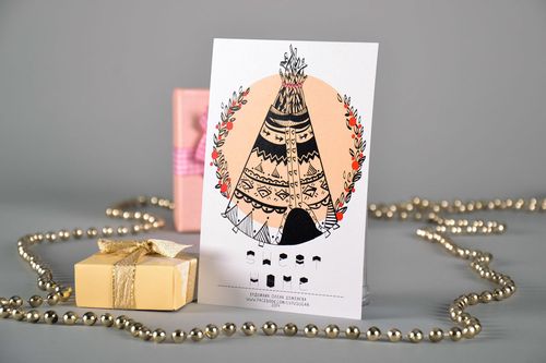 Greeting card with design drawing - MADEheart.com