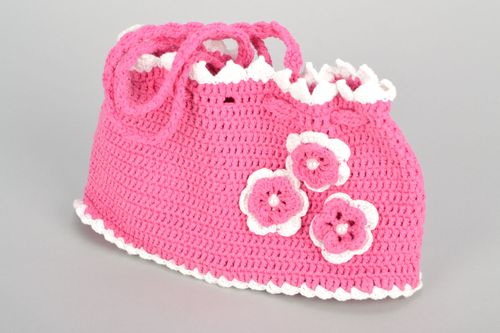 Crochet childrens handbag Crimson  - MADEheart.com