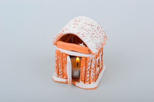 Beautiful handmade ceramic candlestick pottery works interior decorating - MADEheart.com