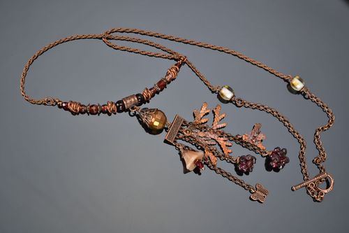 Pendant with coppered thuya branch - MADEheart.com