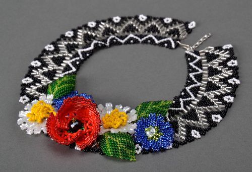 Necklace made of Czech beads Wild flowers - MADEheart.com