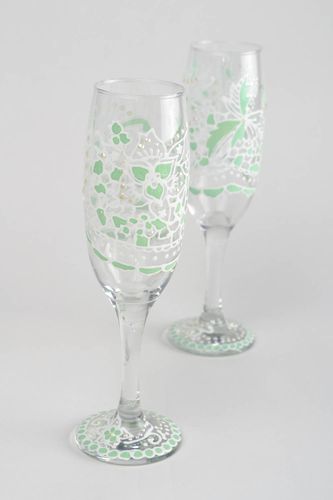 Copas de novios para boda pintadas con tintes vitrales hechas a mano 2 piezas - MADEheart.com