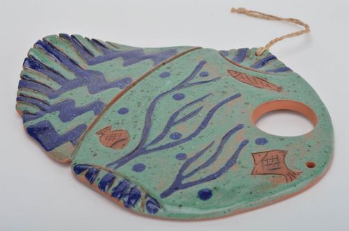 Colgante decorativo para interior con forma de pez hecho a mano adorno para casa - MADEheart.com