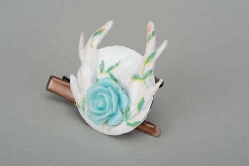 Brooch-hairpin made of polymer clay - MADEheart.com