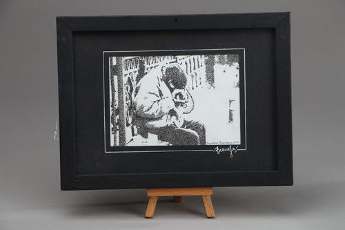 Pointillism drawing Hryvna and Forty Two Copecks - MADEheart.com